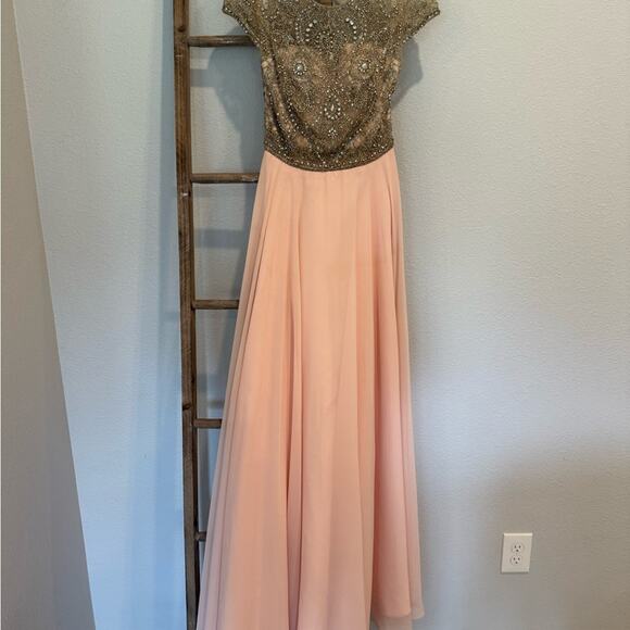 JVN by Jovani Elegant Pink and Gold Women's Dress Size 0 - Picture 3 of 11